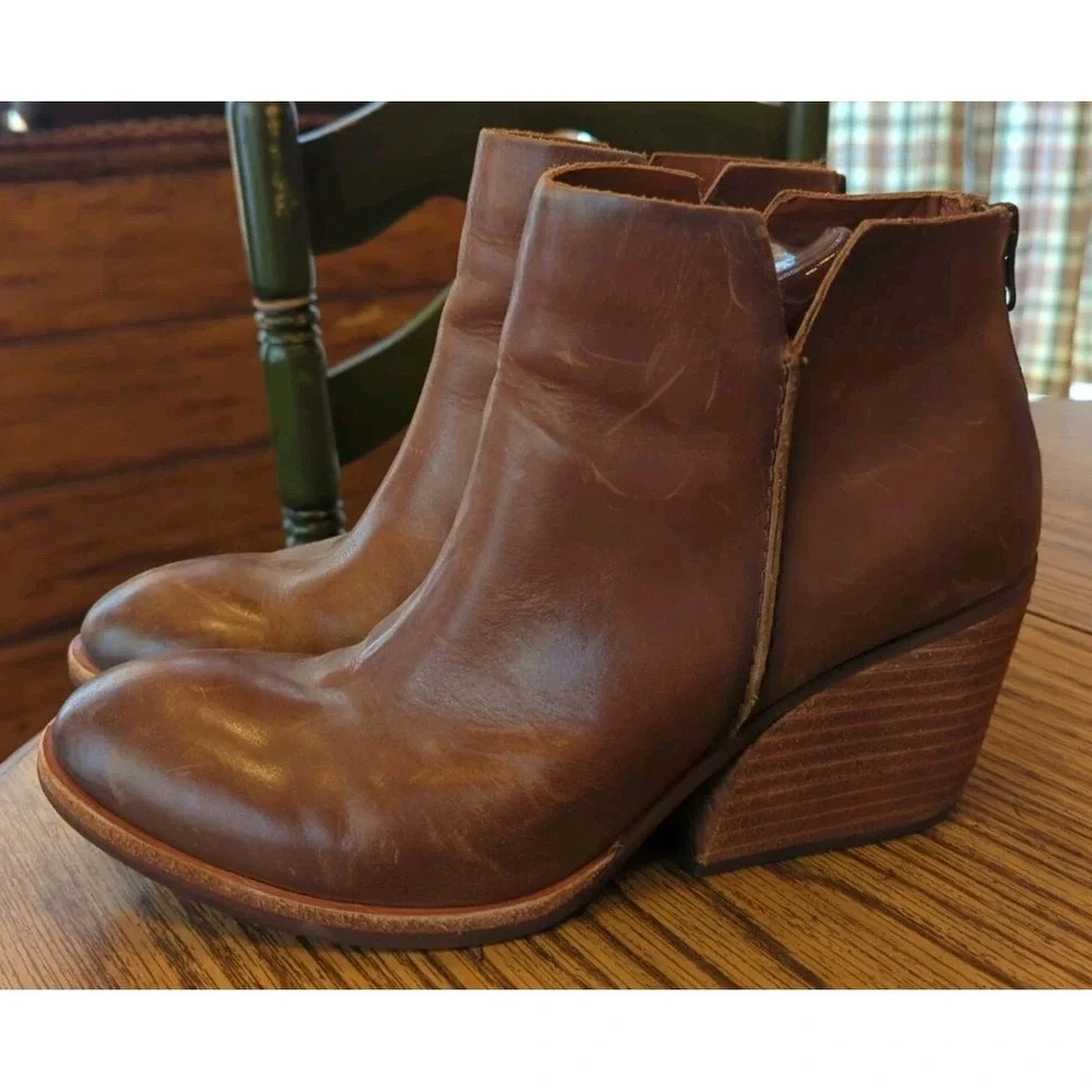 Bundle Kork Ease Brown Leather‎ Boots Booties Size 9.5 M
